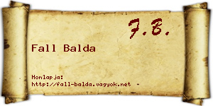 Fall Balda névjegykártya